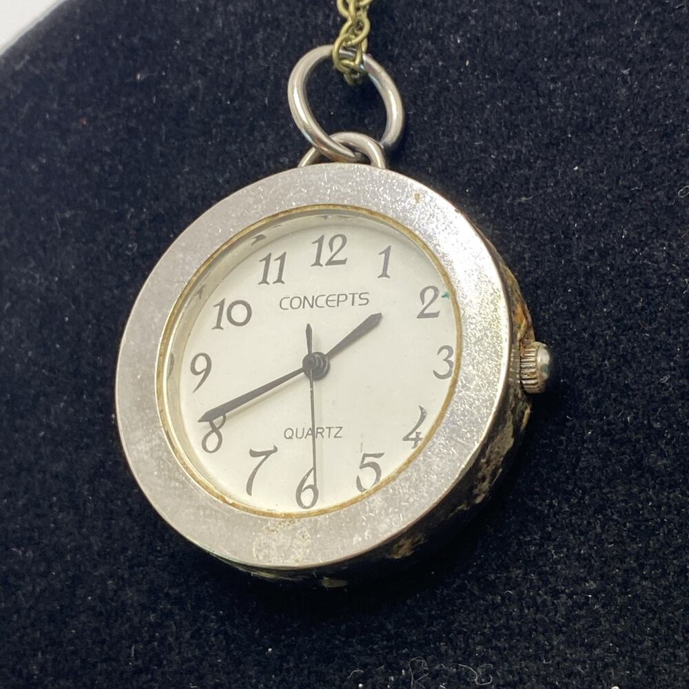 Concepts Unisex Silver Neckace Watch New Battery